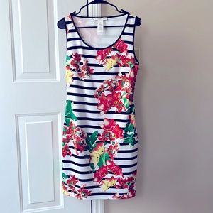 Floral and Striped Laundry Dress! Size M .. Never Worn!!